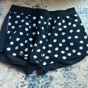 Outdoor voices black with white polka dots shorts size small